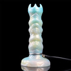 Domlust Spiral Ovipositor Dildo – Platinum Silicone Fantasy Fetish Toy for Vaginal & Anal Play