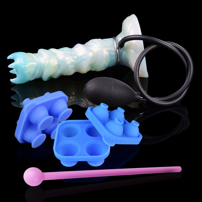Domlust Spiral Ovipositor Dildo – Platinum Silicone Fantasy Fetish Toy for Vaginal & Anal Play