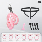 Heart-Shaped Hollow Silicone Chastity Cage | Male S/M 6 Rings, Key Lock (R5)