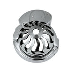 Metal Chastity Cage for Men with Invisible Button Lock – Dome Design, 6 Adjustable Sizes, Ventilated Open Structure