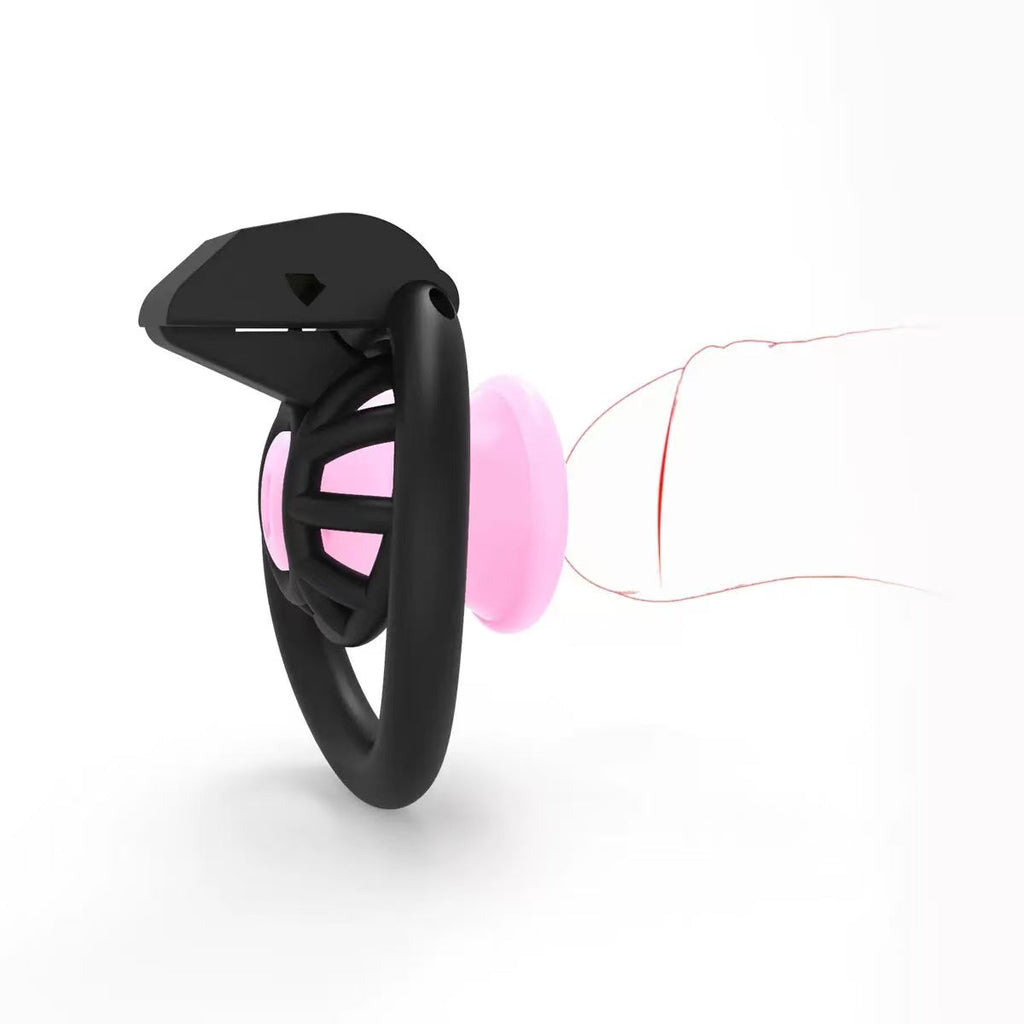 Inverted Mini Chastity Cage – Micro Male Chastity Cage | 3D Printed Resin | Shrink Training & Concealment | 3 Sizes + Hidden Lock