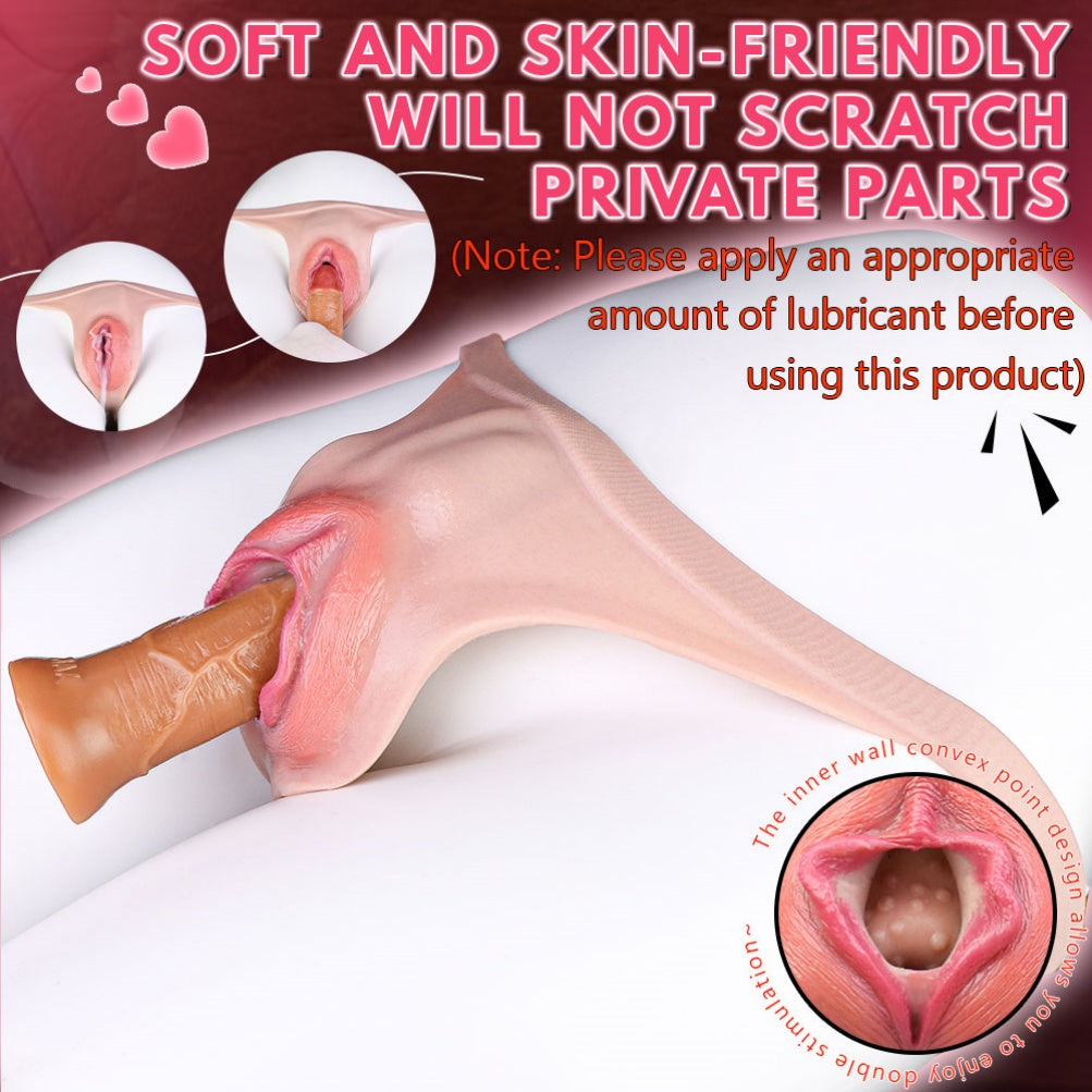 Gay Strap-On Realistic Pussy Panties - Life Size Vaginal Penis Massage Masturbation Toy