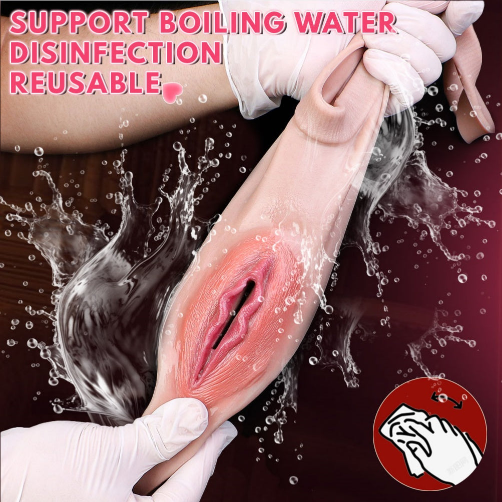 Gay Strap-On Realistic Pussy Panties - Life Size Vaginal Penis Massage Masturbation Toy