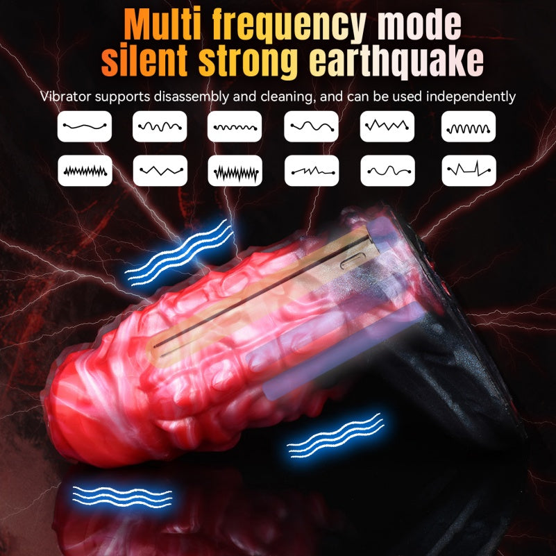Monster Vibrating Penis Sleeve Extender - Fantasy Cock Sheath Sex Toys for Men Gay