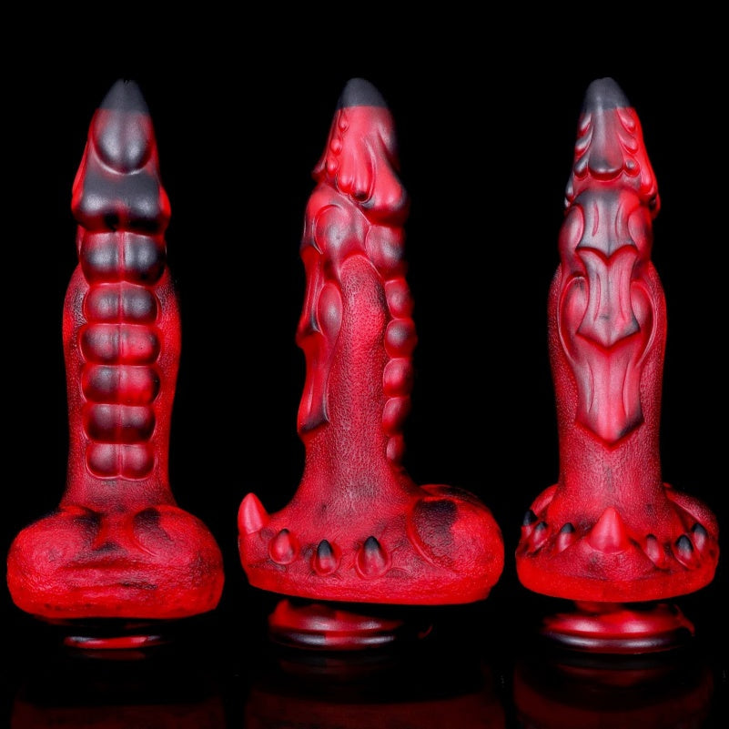 Heated Dragon Dildo with Vibration – 42°C Smart Warming Platinum Silicone Fantasy Vibrator | Domlust