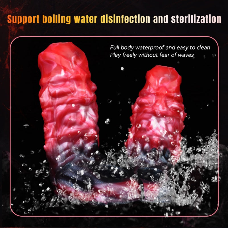 Monster Vibrating Penis Sleeve Extender - Fantasy Cock Sheath Sex Toys for Men Gay
