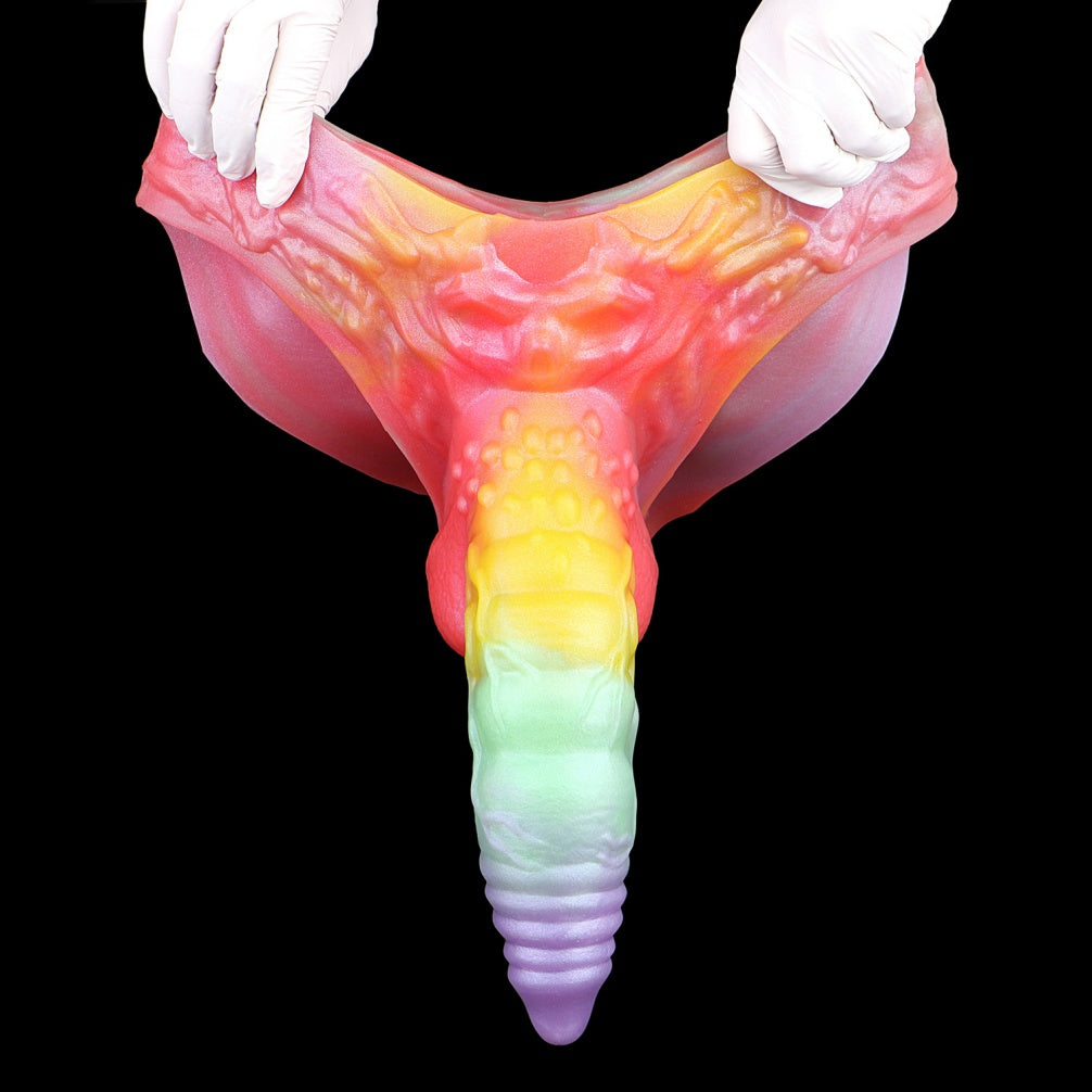 Peacock Penis Sleeve Pants Sheath Underwear - Fantasy Silicone Cock Extender for Men Gay