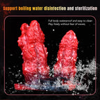 Crimson Silicone Dragon Mouth Fantasy Cock Sleeve Vibrator - Designed for 5.5in Men to Combat Softness and Enhance Ejaculation Control