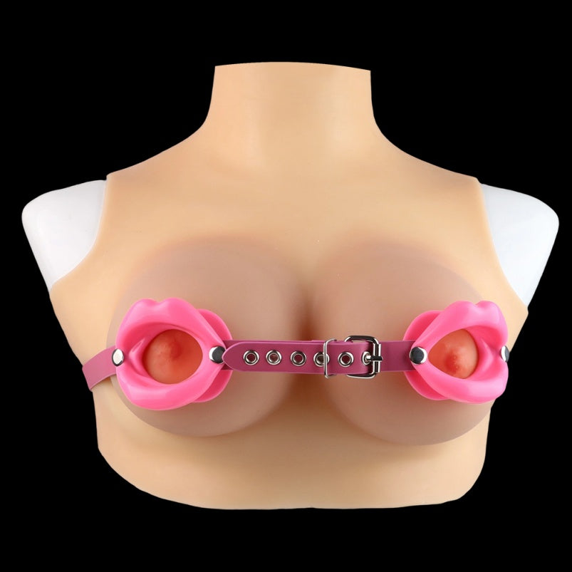 Lip-Shaped Nipple Clamps Play Bondage Kinky Sex - Female Strap-On Sexual Stimulation BDSM Toys