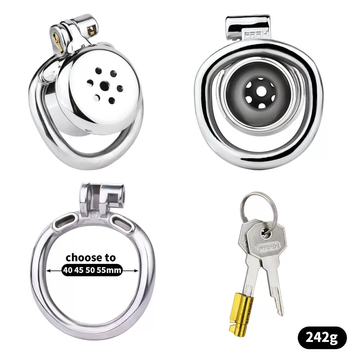Flat Metal Male Chastity Cage – Inverted 2.0 Design