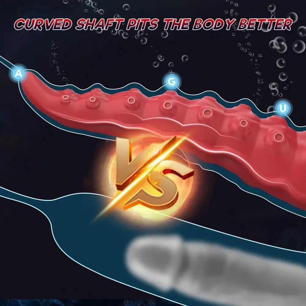 Fantasy Vibrating Tentacle Dildo – 10-Mode Octopus Vibrator for A-G-U Spot Stimulation & Hands-Free Play