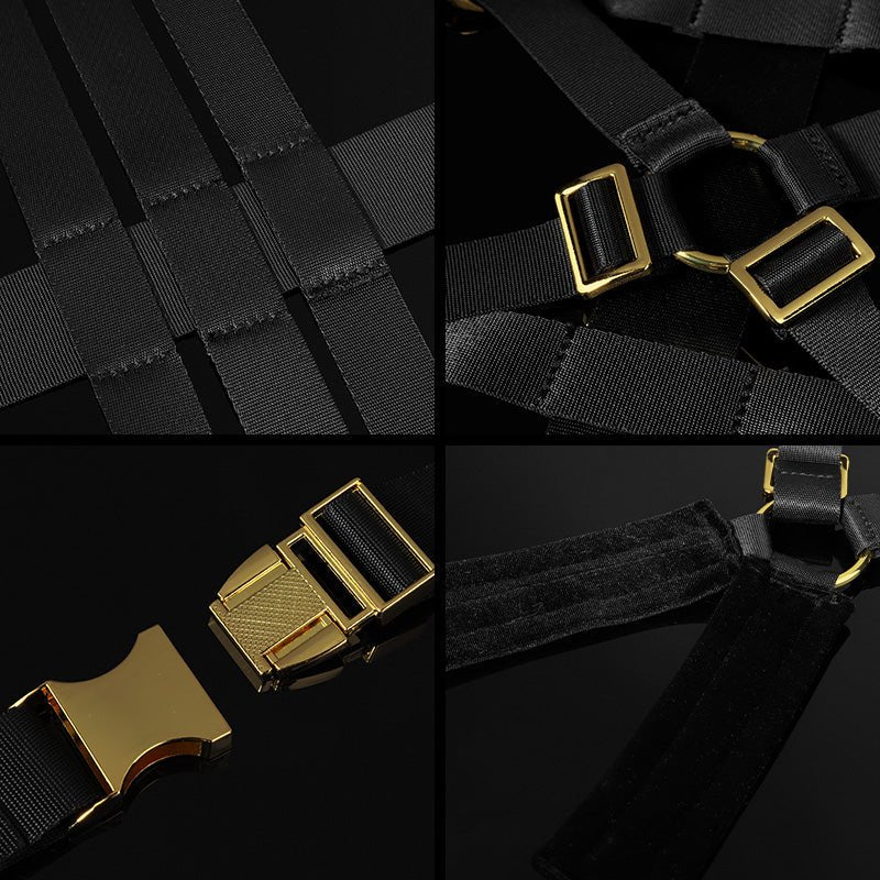 Adjustable BDSM Bondage Harness with Metal Buckles - Tarisss Sex Toy Store