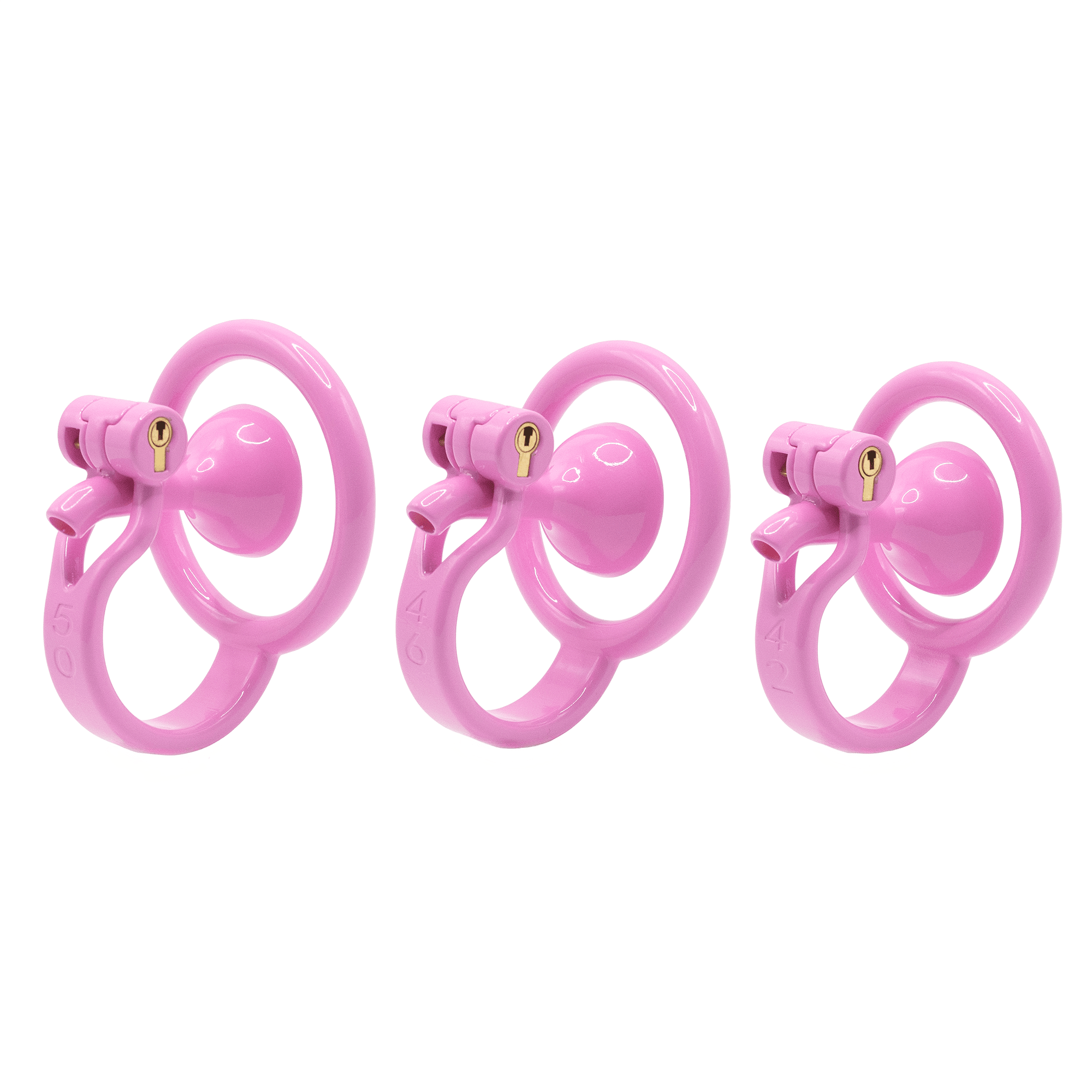 Adjustable Chastity Cage with Lock & Keys Secure Ring Base (42/46/50mm) - Tarisss Sex Toy Store