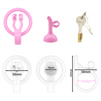 Adjustable Chastity Cage with Lock & Keys Secure Ring Base (42/46/50mm) - Tarisss Sex Toy Store