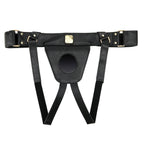 Adjustable Leather Strap - On Harness – Wearable Suction Base Edition (Black) - Tarisss Sex Toy Store