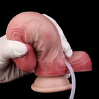 Domlust Thick Squirting Dildo – Platinum Silicone 2.24" Girth Life-Size Ejaculation Suction Cup Fetish Sex Toy