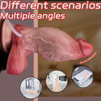 Domlust Thick Squirting Dildo – Platinum Silicone 2.24" Girth Life-Size Ejaculation Suction Cup Fetish Sex Toy