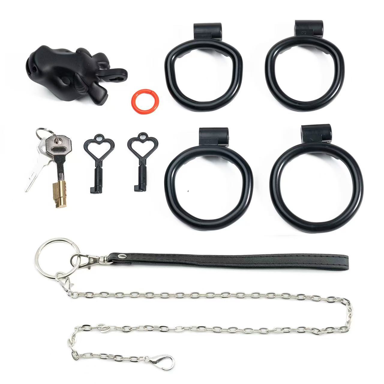 Red Bull Head Male Chastity Cage | Detachable Nose Ring & Leash-Compatible BDSM Device