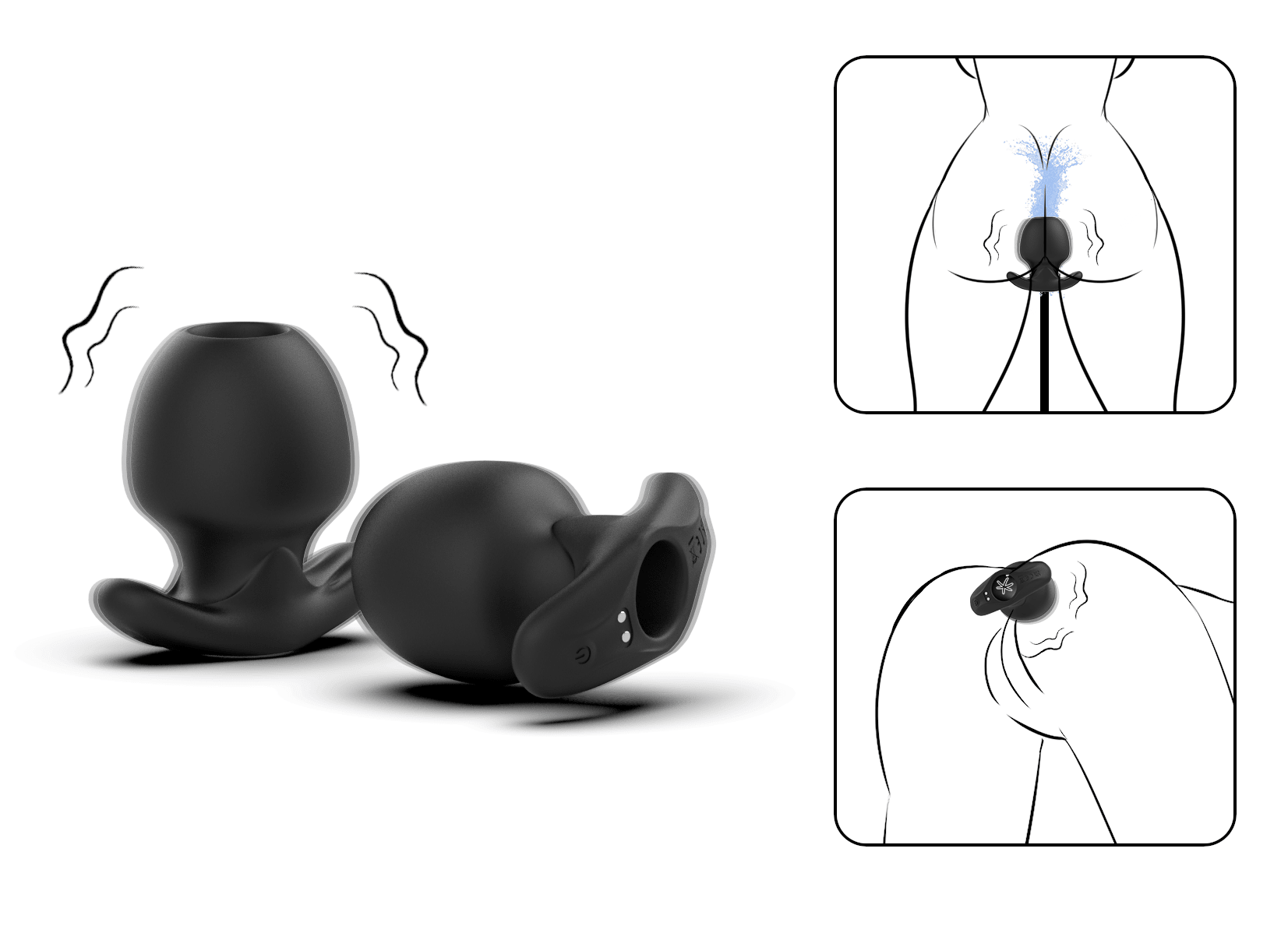 App - Controlled Vibrating Hollow Anal Plug with Wide Base - Tarisss Sex Toy Store
