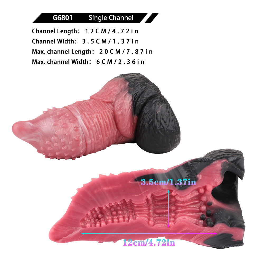 Knotted Dog Knot Penis Sleeve & Pocket Pussy | Dual-Action Beast Sex Fetish Toy | Domlust