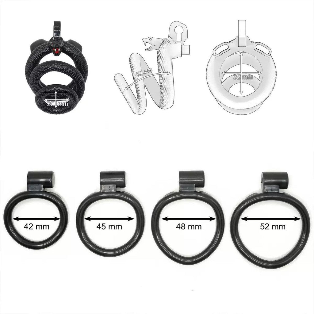 Snake-Shaped Resin Chastity Cage – Spiral Wrap Design | Lightweight, Breathable & Secure Fit