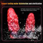 Monster Fantasy Vibrating Penis Sleeve - Blood-Black Silicone Cock Sheath Pegging Sexuality