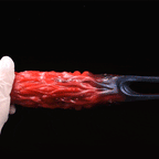 Monster Fantasy Vibrating Penis Sleeve - Blood-Black Silicone Cock Sheath Pegging Sexuality