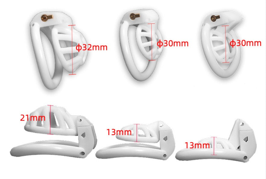 Inverted Mini Chastity Cage – Micro Male Chastity Cage | 3D Printed Resin | Shrink Training & Concealment | 3 Sizes + Hidden Lock