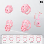 Heart-Shaped Hollow Silicone Chastity Cage | Male S/M 6 Rings, Key Lock (R5)