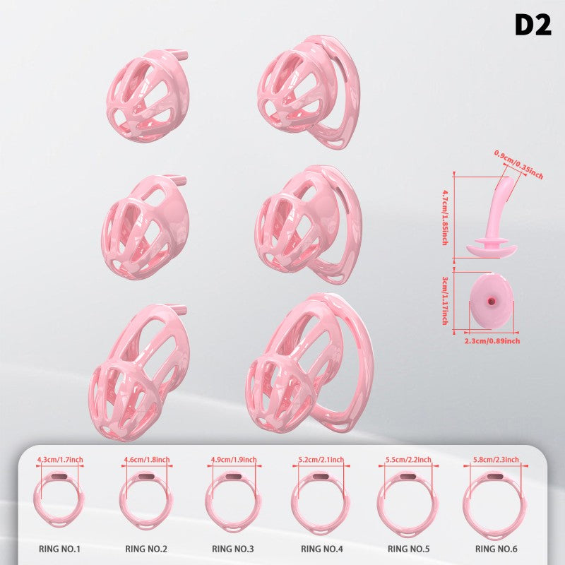 Hollow Design Chastity Cage | Adjustable Ring Locking Device with Harness Strap (D2)