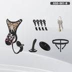 Spiked Chastity Cage Harness Set with Remote Vibrating Anal Plug GSD