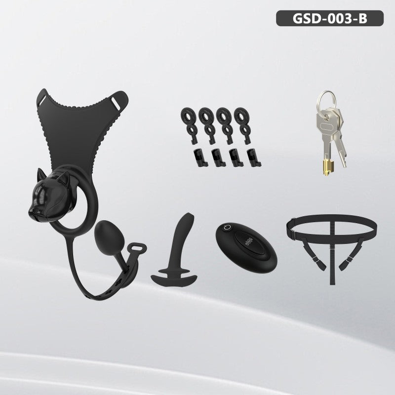 Puppy Head Chastity Cage Set with Underwear & Plug-GSD Series
