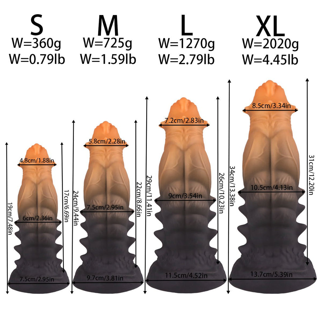 Beaded Fantasy Dildo with Strong Suction Base Dragon Monster Toy with Spherical Studs - Tarisss Sex Toy Store