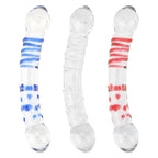 Double Glass Dildo - Colorful Crystal Anal Dildo Butt Plug Prostate Massager