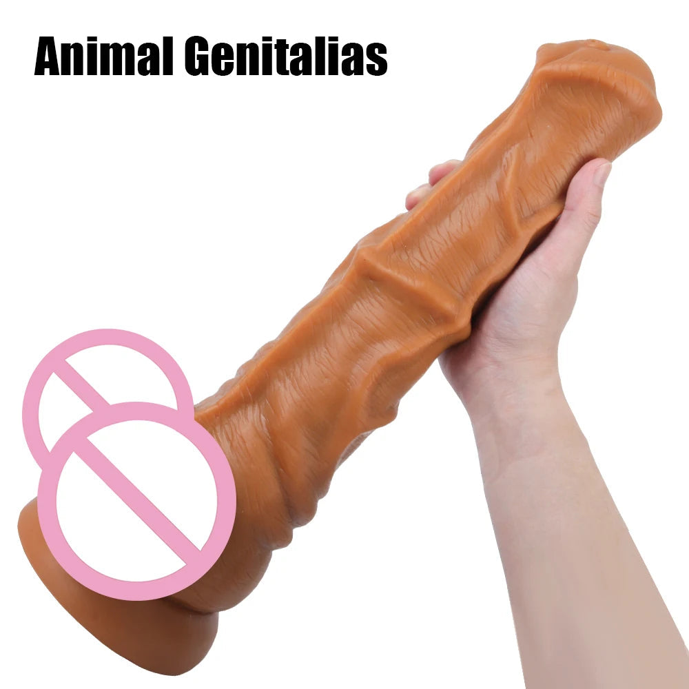 Big Giant Flesh Horse Dildo - Silicone Realistic Animaldildo Women Masturbation Sex Toys
