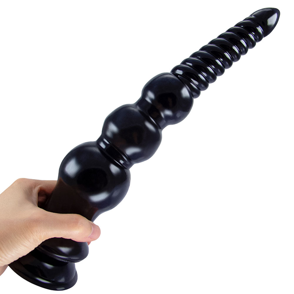 12 inch Long Dildo Butt Plug - Soft Graduated Sprial Fist Women Masturbator Powerful Sucker