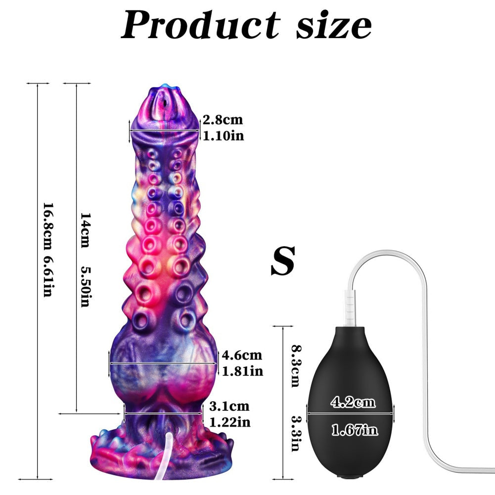 Domlust Squirting Tentacle Dildo – Platinum Silicone Monster Knotted Ejaculating Fantasy Sex Toy