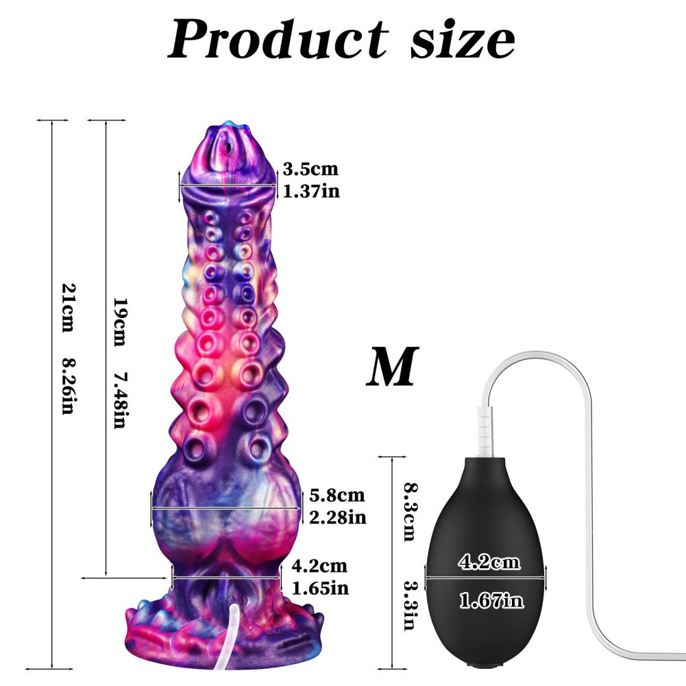 Domlust Squirting Tentacle Dildo – Platinum Silicone Monster Knotted Ejaculating Fantasy Sex Toy