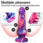 Domlust Squirting Tentacle Dildo – Platinum Silicone Monster Knotted Ejaculating Fantasy Sex Toy