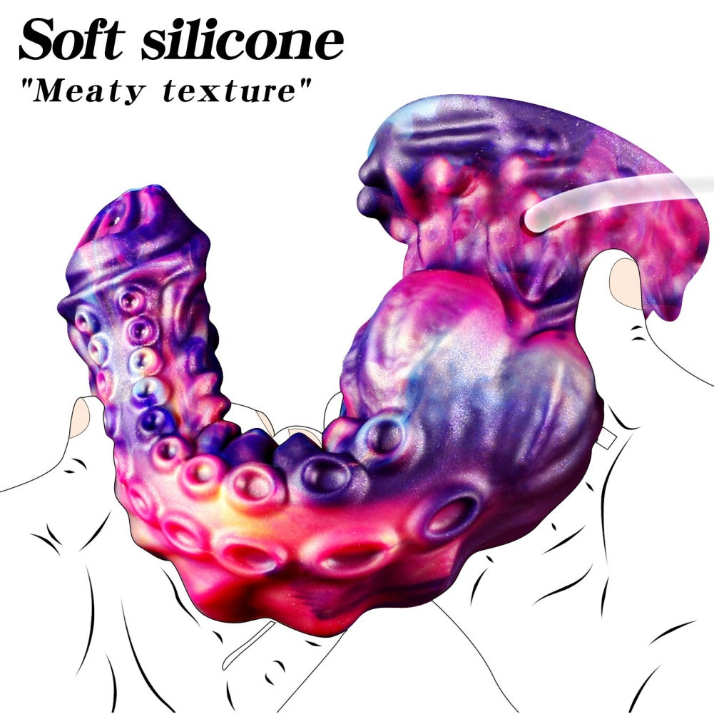 Domlust Squirting Tentacle Dildo – Platinum Silicone Monster Knotted Ejaculating Fantasy Sex Toy