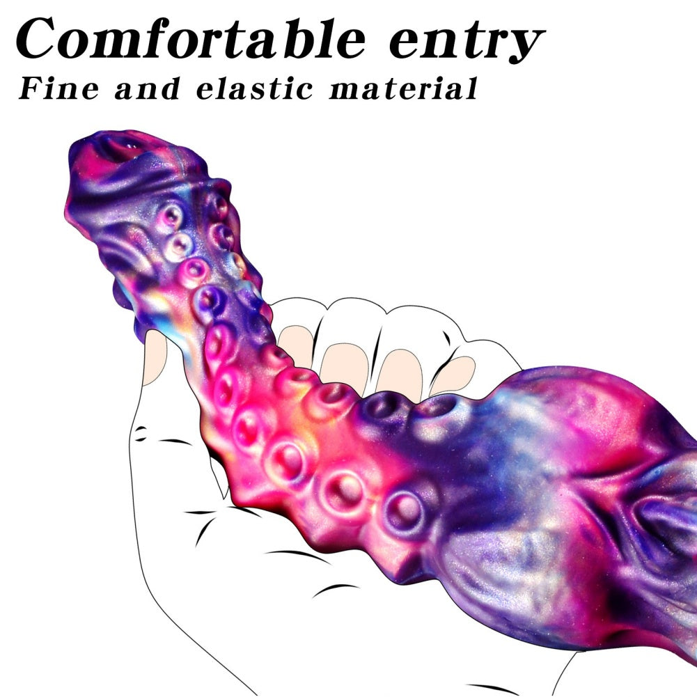 Domlust Squirting Tentacle Dildo – Platinum Silicone Monster Knotted Ejaculating Fantasy Sex Toy