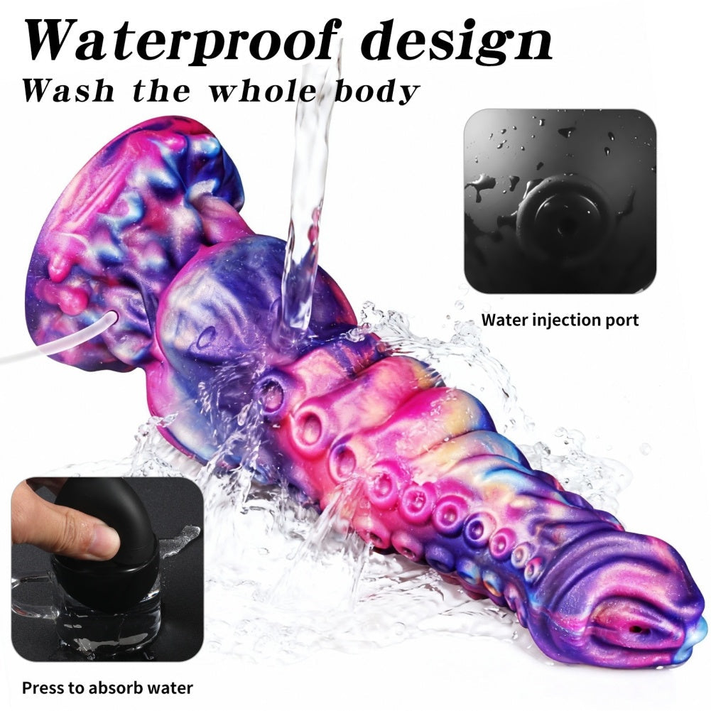 Domlust Squirting Tentacle Dildo – Platinum Silicone Monster Knotted Ejaculating Fantasy Sex Toy