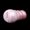 Spiral Texture Platinum Silicone Pocket Pussy – Realistic Vulva Handheld Male Masturbator | Domlust