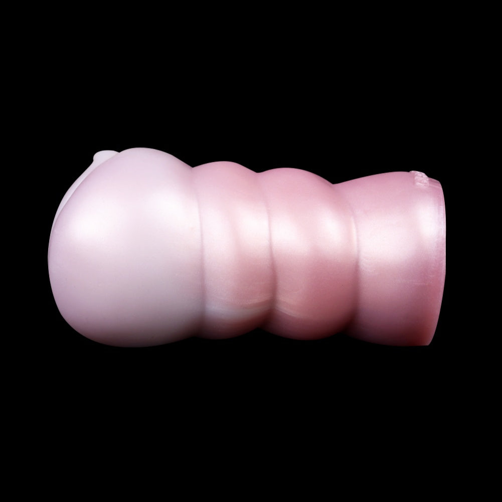 Spiral Texture Platinum Silicone Pocket Pussy – Realistic Vulva Handheld Male Masturbator | Domlust