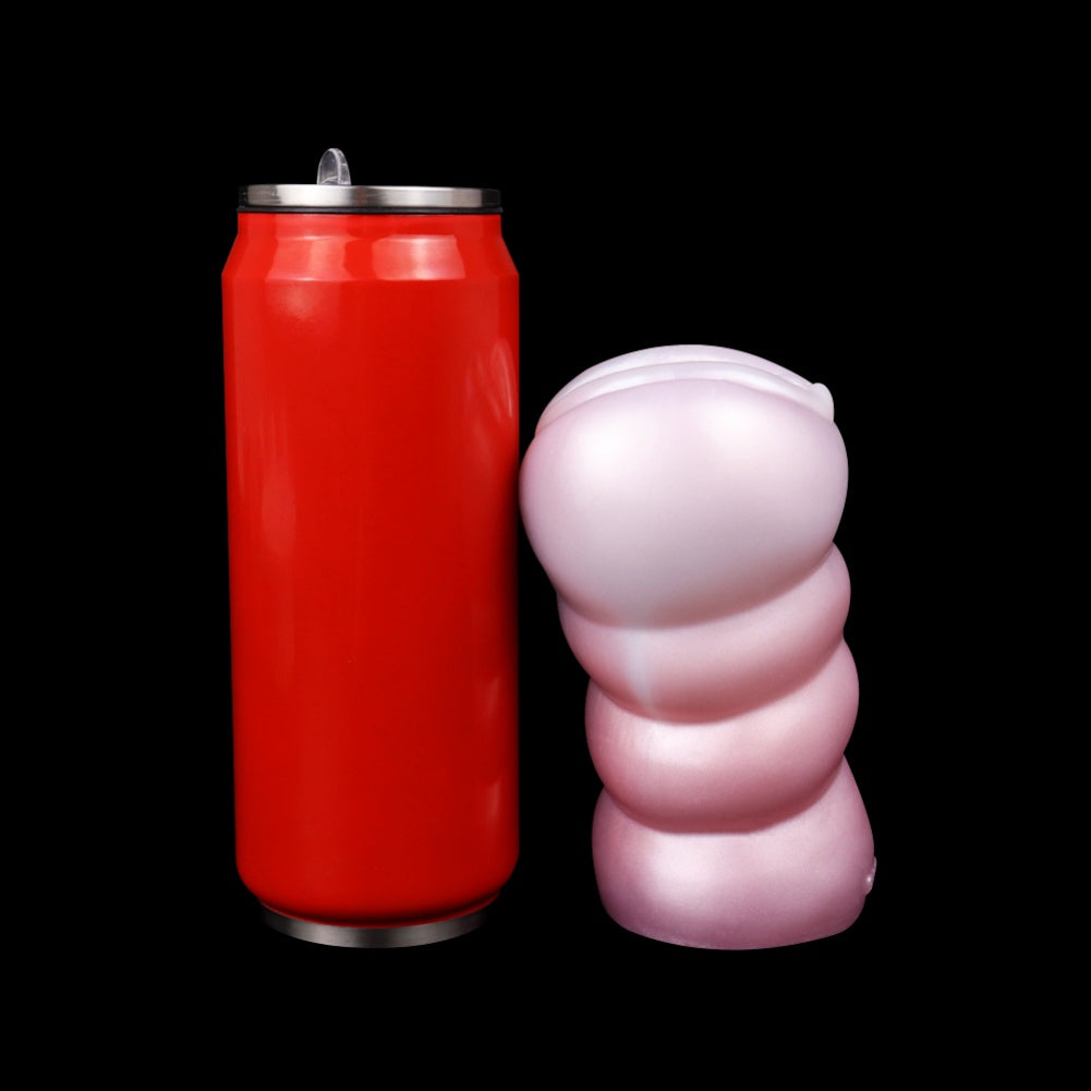 Spiral Texture Platinum Silicone Pocket Pussy – Realistic Vulva Handheld Male Masturbator | Domlust
