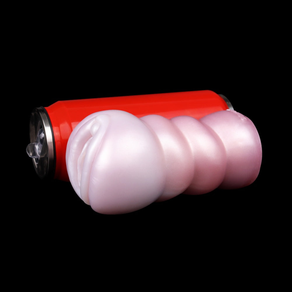Spiral Texture Platinum Silicone Pocket Pussy – Realistic Vulva Handheld Male Masturbator | Domlust