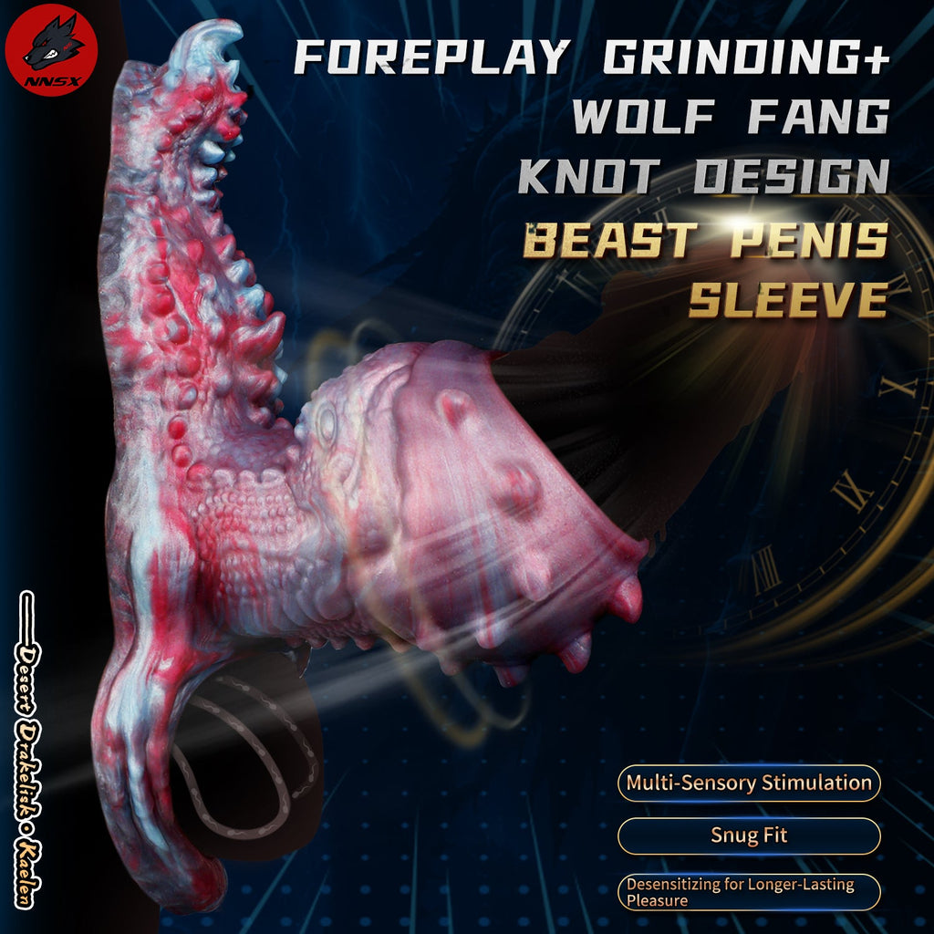 Vaultbreaker Beast Cock Sleeve with Grinding Plate — 2-in-1 Fantasy Penis Extender for Couples Who Want More