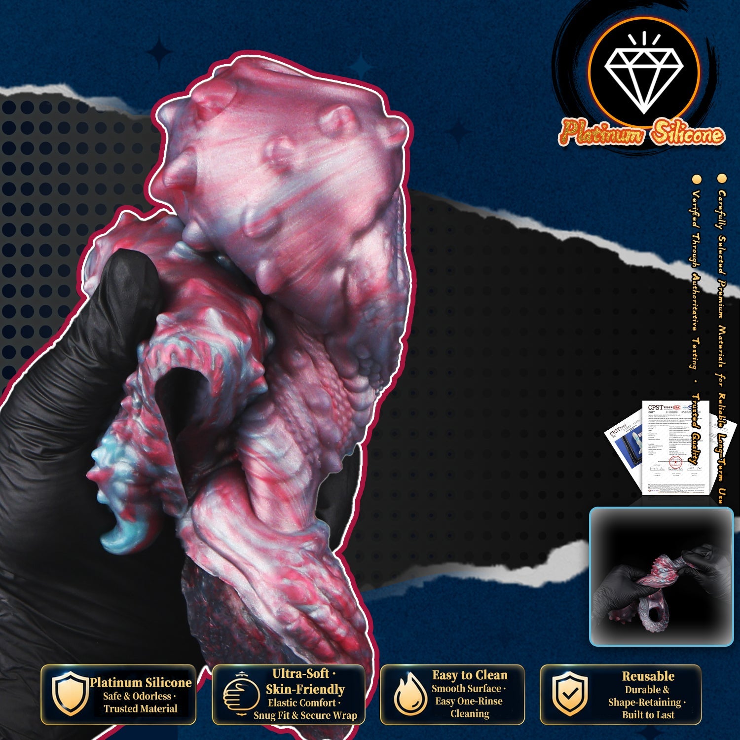 Vaultbreaker Beast Cock Sleeve with Grinding Plate — 2-in-1 Fantasy Penis Extender for Couples Who Want More