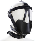 Black Genuine Leather Pony Harness Mask with Collar – BDSM Headgear - Tarisss Sex Toy Store
