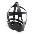 Black Genuine Leather Pony Harness Mask with Collar – BDSM Headgear - Tarisss Sex Toy Store